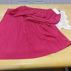 Jon & Anna Contemporary Maxi Skirt Pleated Elastic Waist Flowy XL